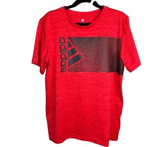 adidas Red and Black Kids Short Sleeve Tee